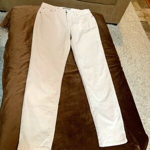 Women’s Sz 8 Garnet Hill Ivory Velvet feel Pants